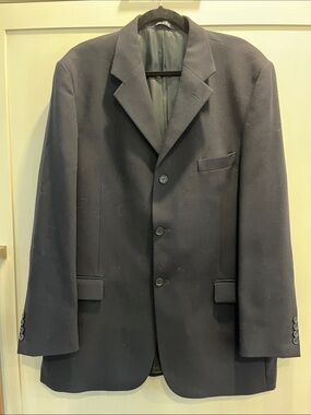 Ivano Biagi 100% wool Classic Black Notch Lapel Blazer made in Italy